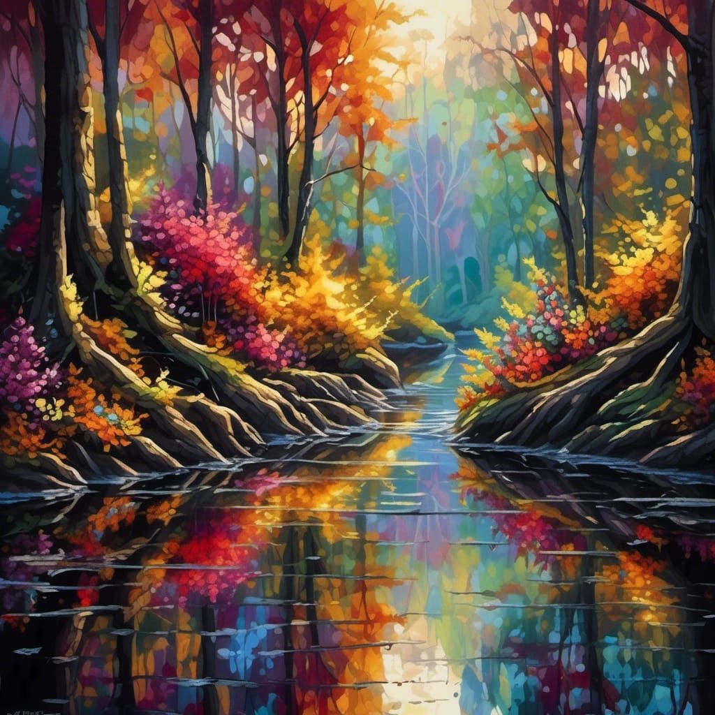 River in the forest  by @Piboulou 