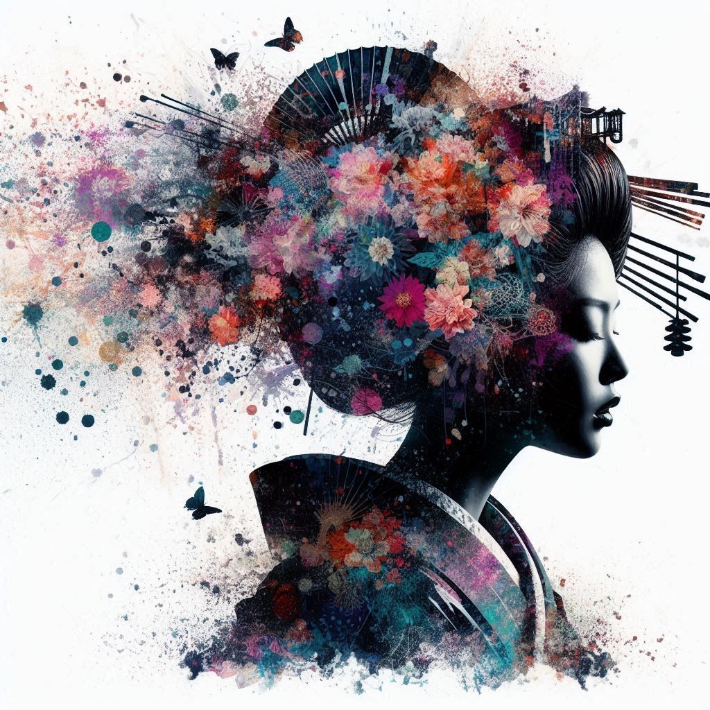 double exposure beautiful fantasy portrait landscape..