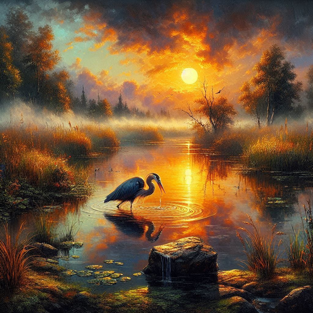 Ripples of light dance upon the water, whispering secrets to the evening breeze  by @Uwork