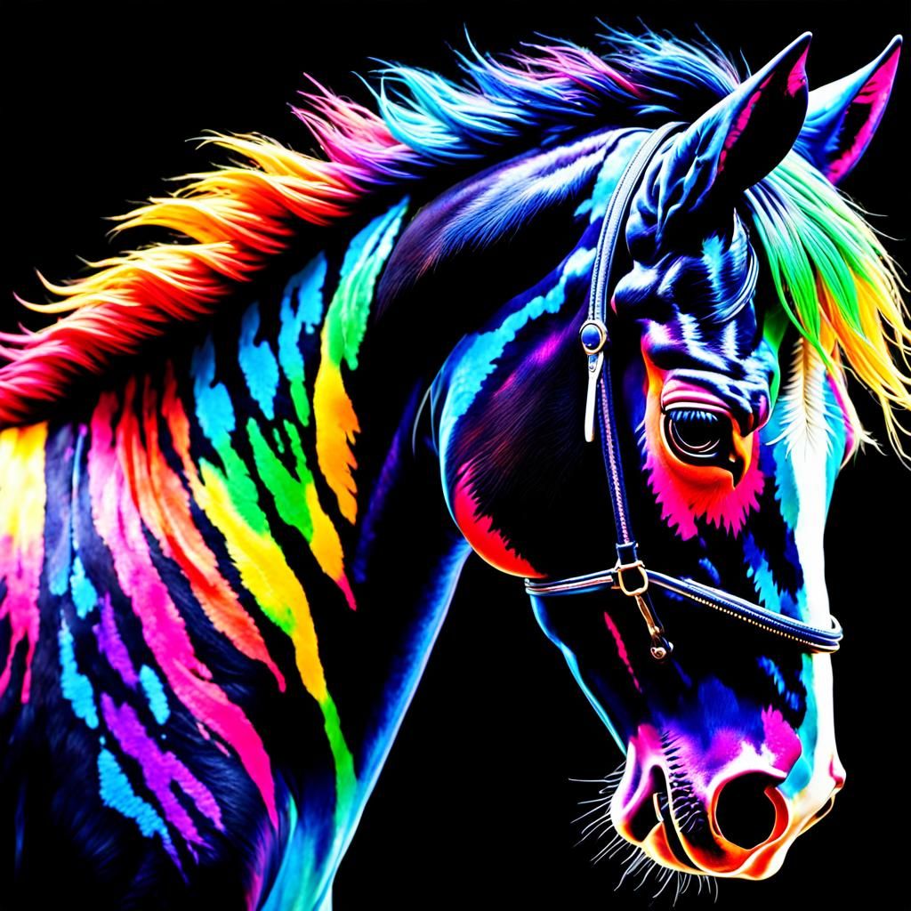 A tiedyed horse AI Generated Artwork NightCafe Creator