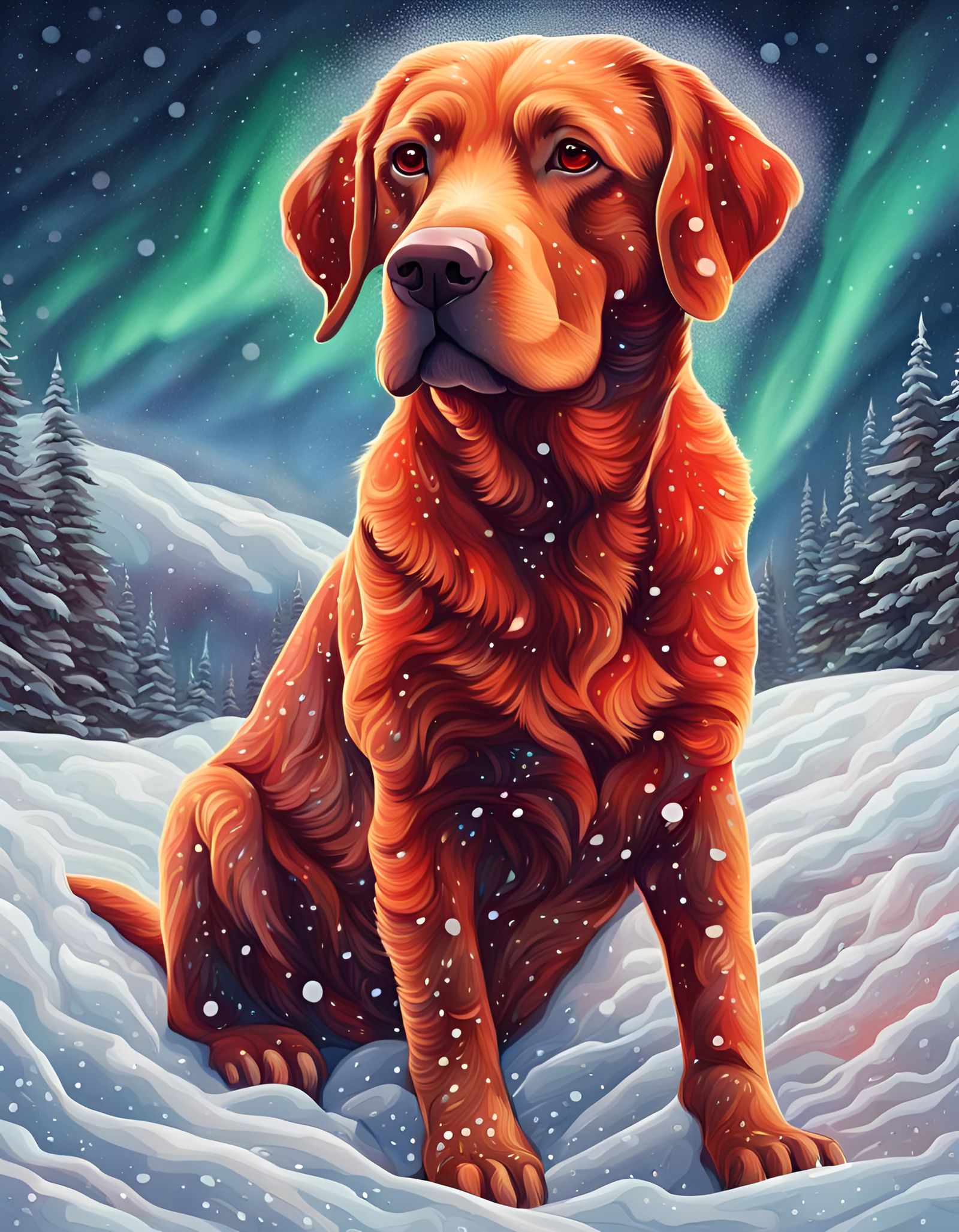 Red Lab Pet Portrait