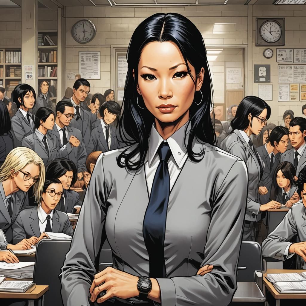 Lucy Liu is a strict teacher in the manga series Prison School. - AI  Generated Artwork - NightCafe Creator