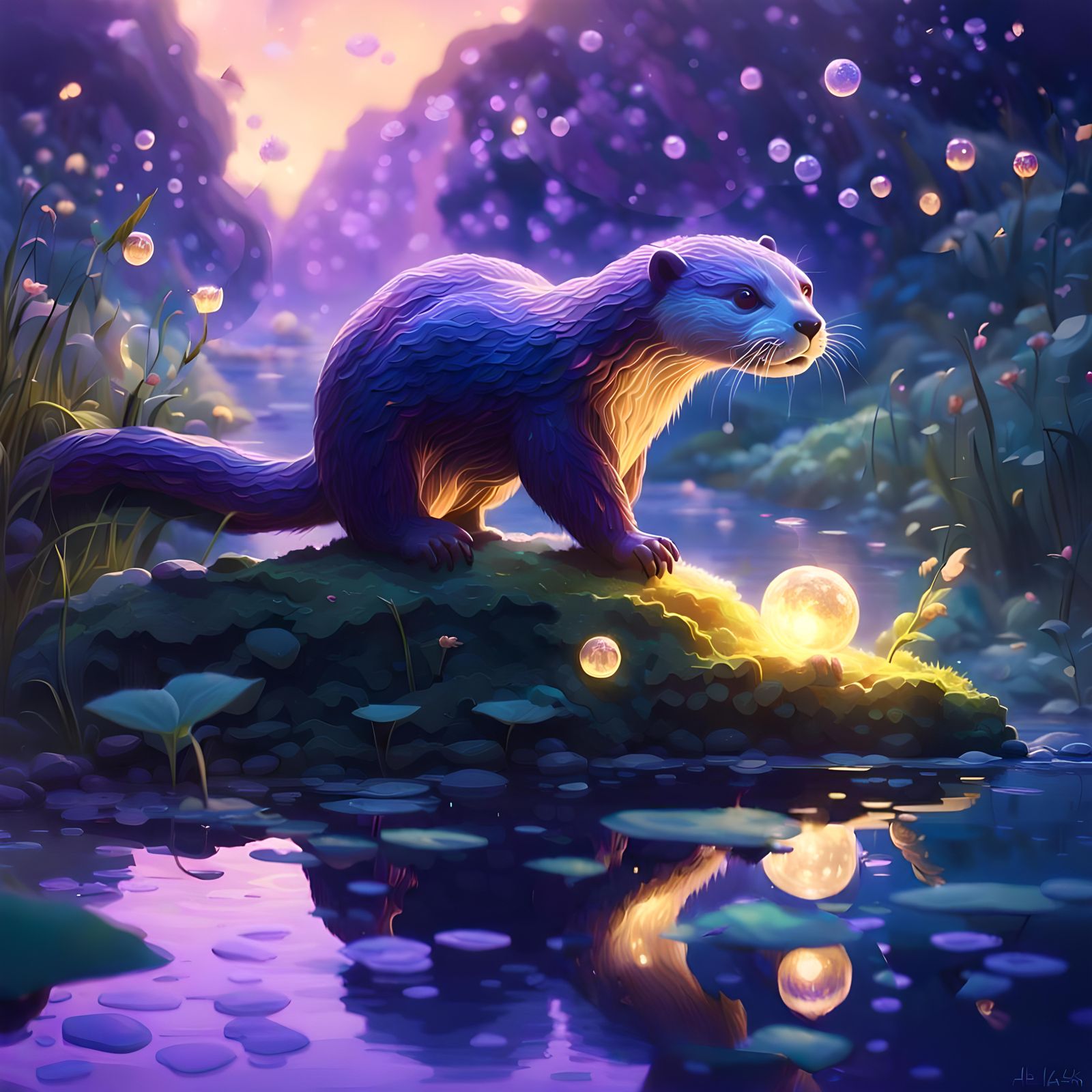 The otter and the golden ball  by @Simmi 