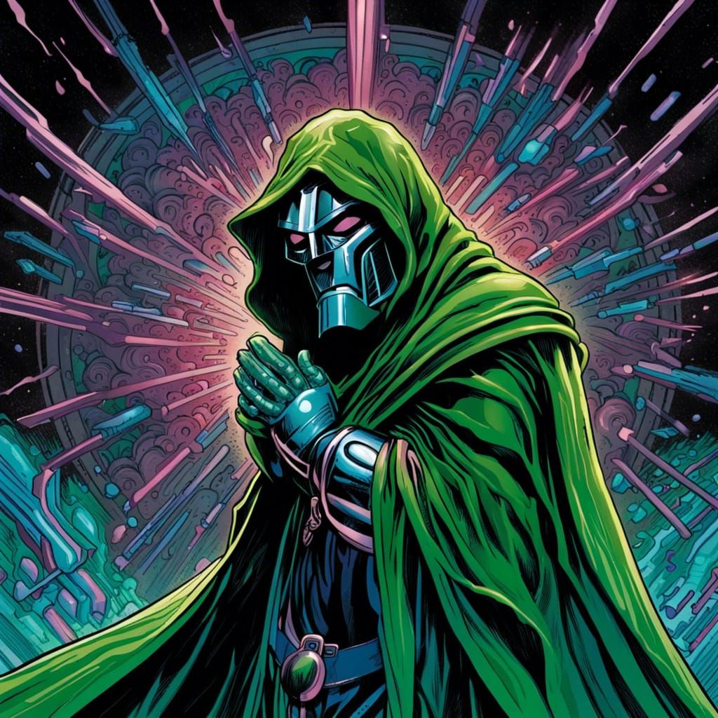 psychedelic doctor doom crying - AI Generated Artwork - NightCafe Creator