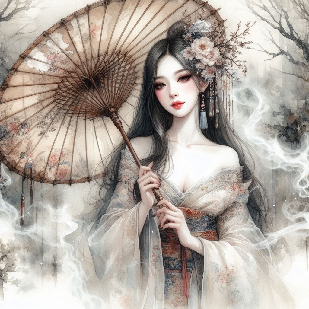 Oriental female ghost by DALL-E 3