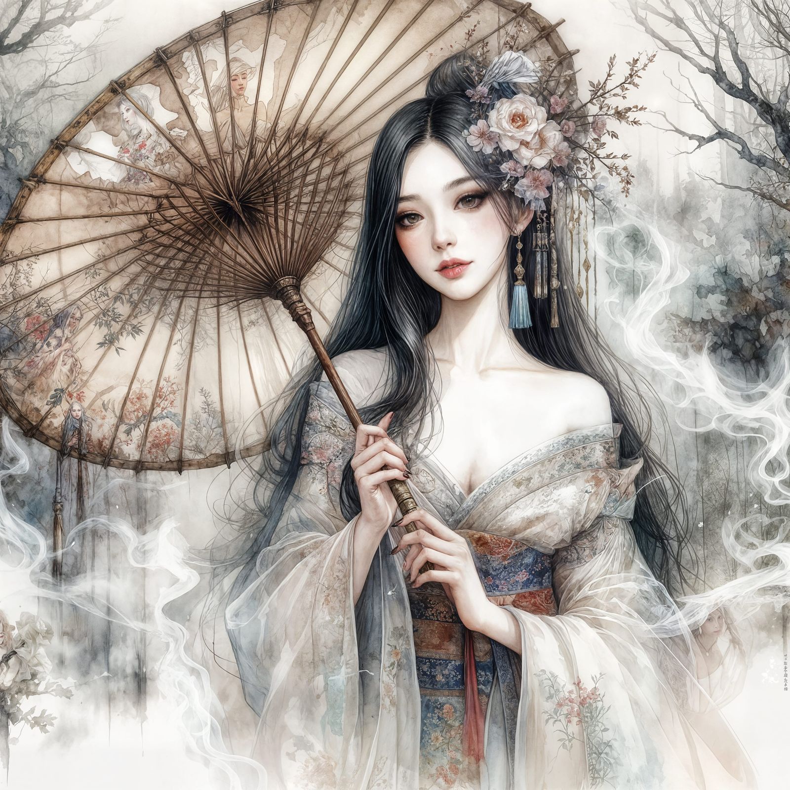 Oriental female ghost by DALL-E 3
