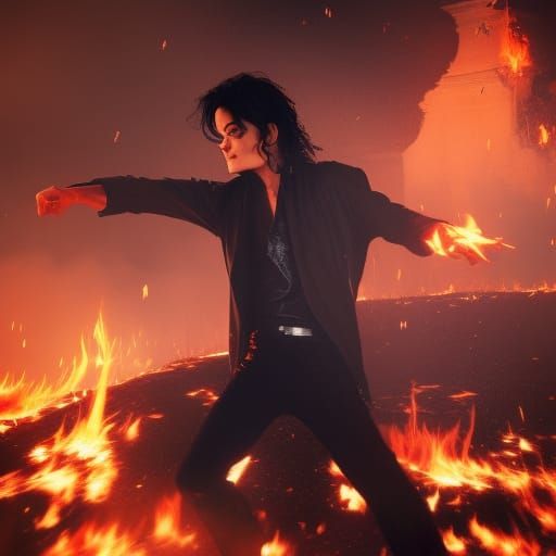 Michael Jackson dancing while on fire