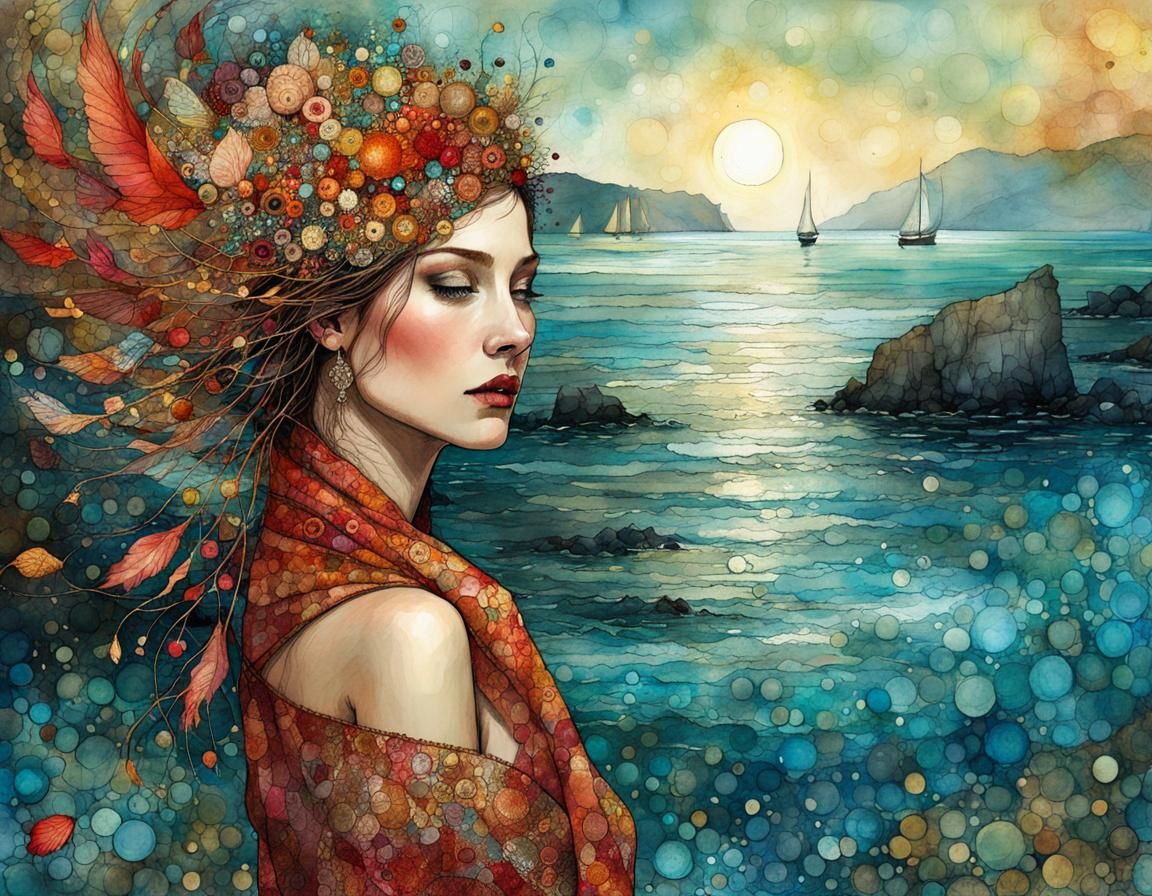 Summer evening by the sea