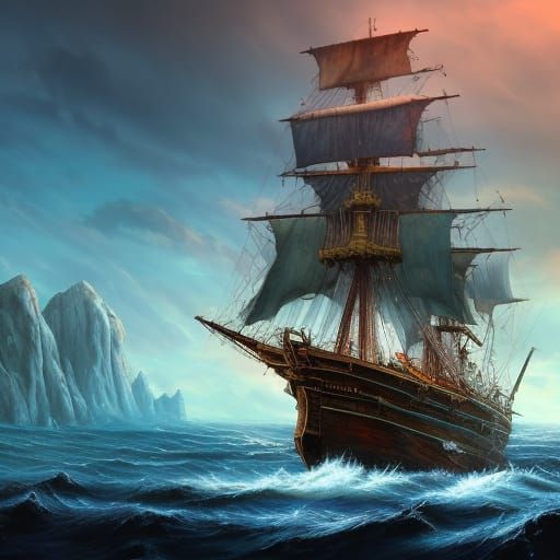 Tall Ship at Sea