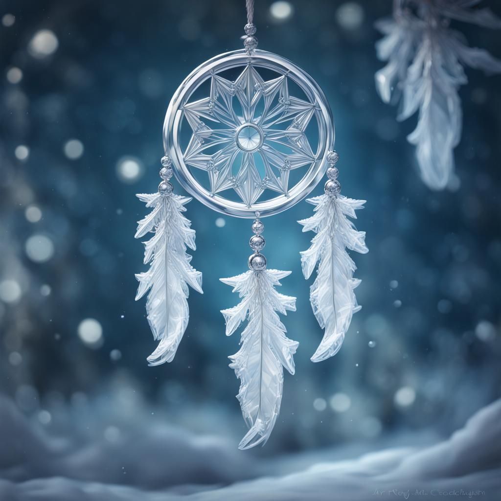 Snow flake dream catcher - AI Generated Artwork - NightCafe Creator