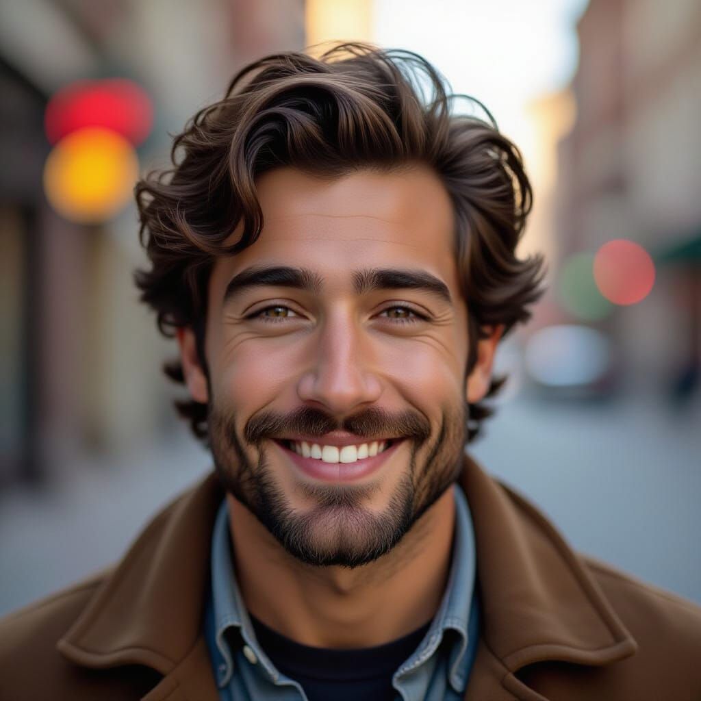 Funny Fat Man Portrait in Studio Lighting