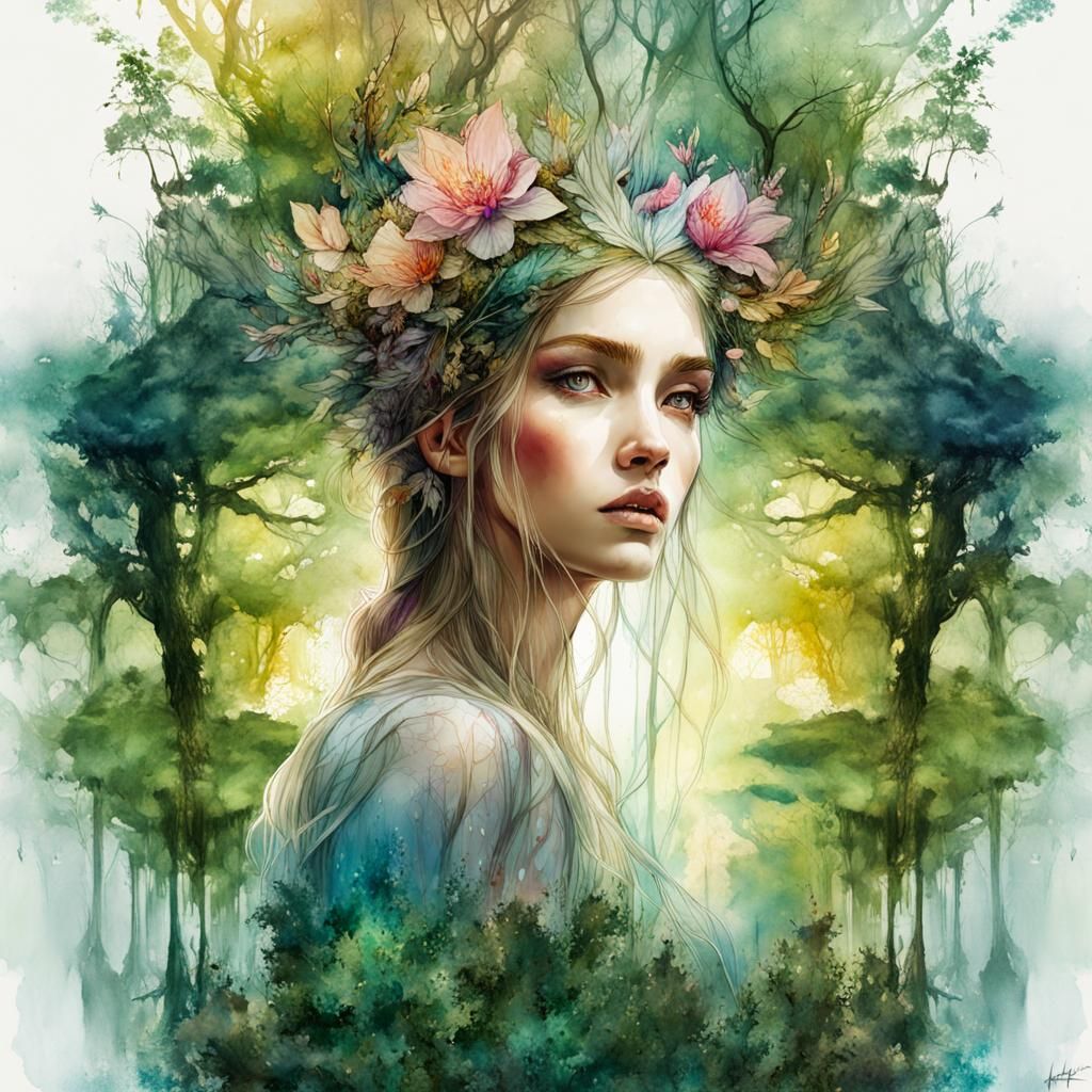 Forest girl  by @Dippedut