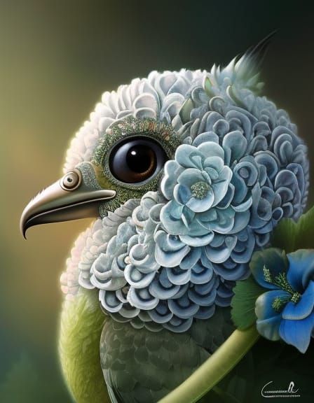 Bird of Blue Blossoms