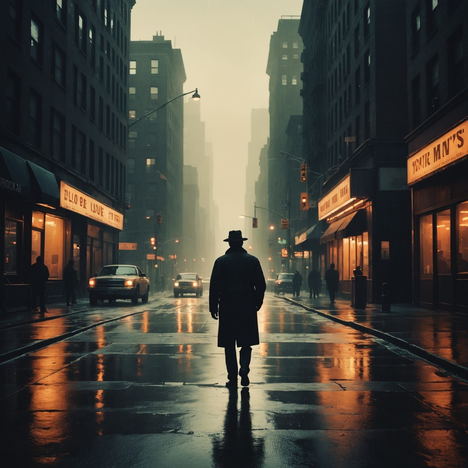 Noir City Rain  by @Little Rainbow