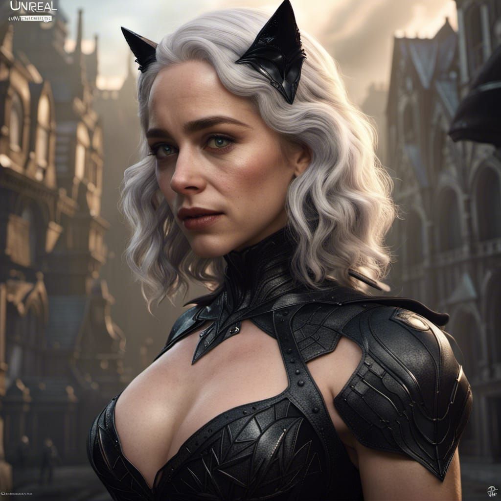 Emilia Clarke dressed as Black Cat