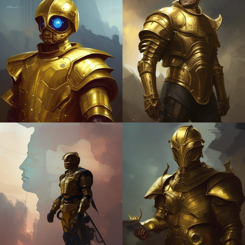 Golden armoured man