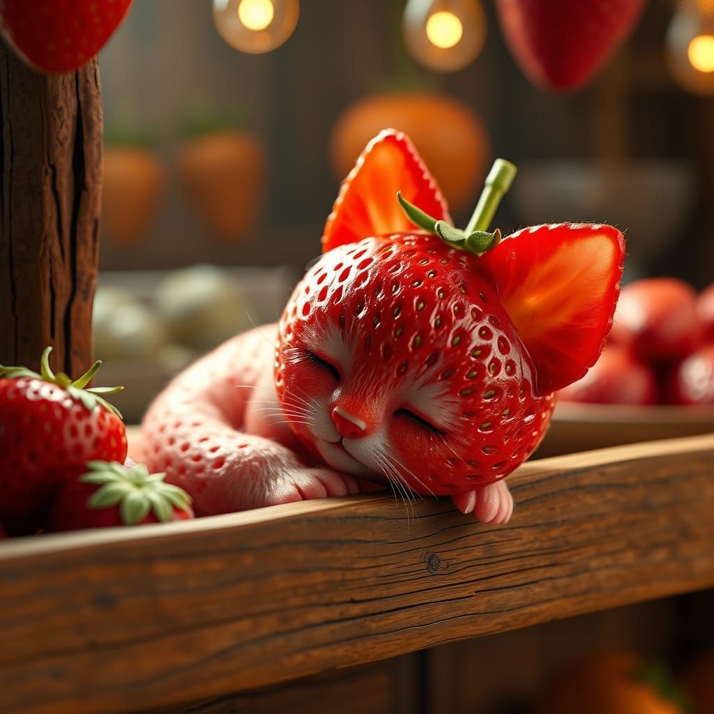 Strawberry kitty  by @LA