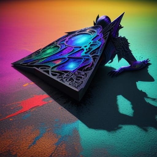 Shadow Figure on Vibrant Gradient Background