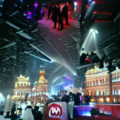 Moscow night winter party