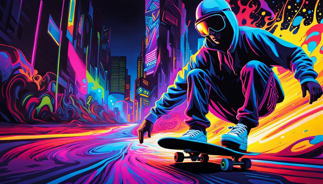 Neon Paint Splash Skate  by @3E
