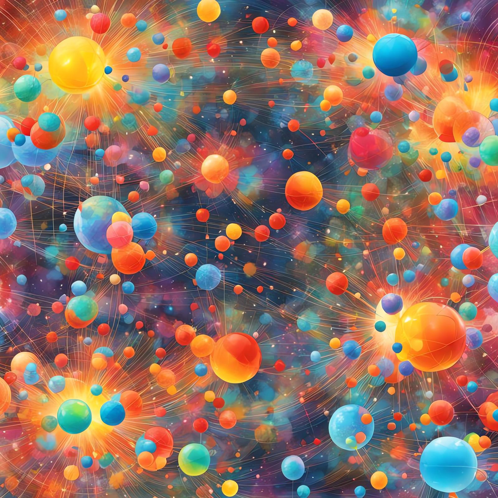 Atom Dance on Big bang day transparent colours