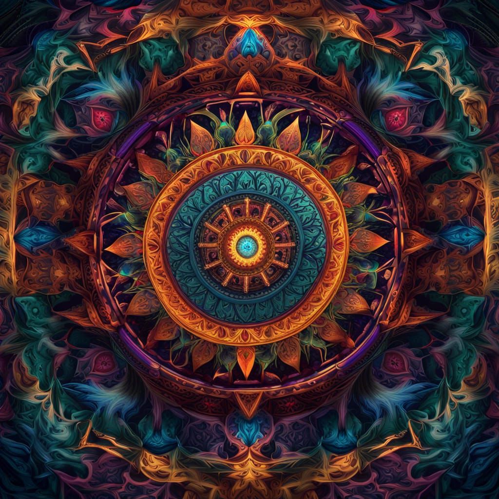 A Mandala That Features A Mesmerising Pattern - AI Generated Artwork ...