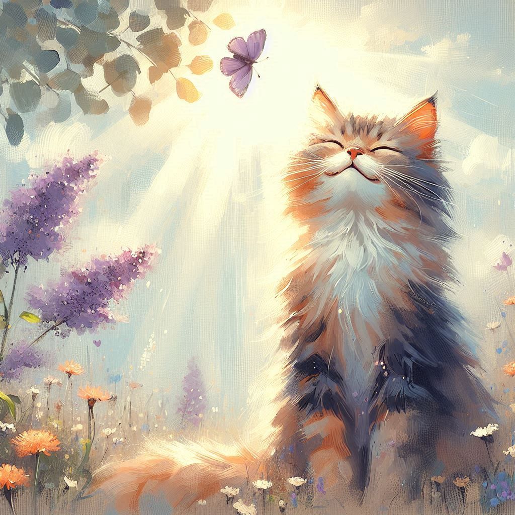 minimalist painting cat.