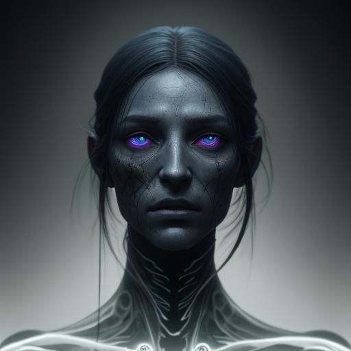 Translucent Woman Portrait in Sci-Fi Style