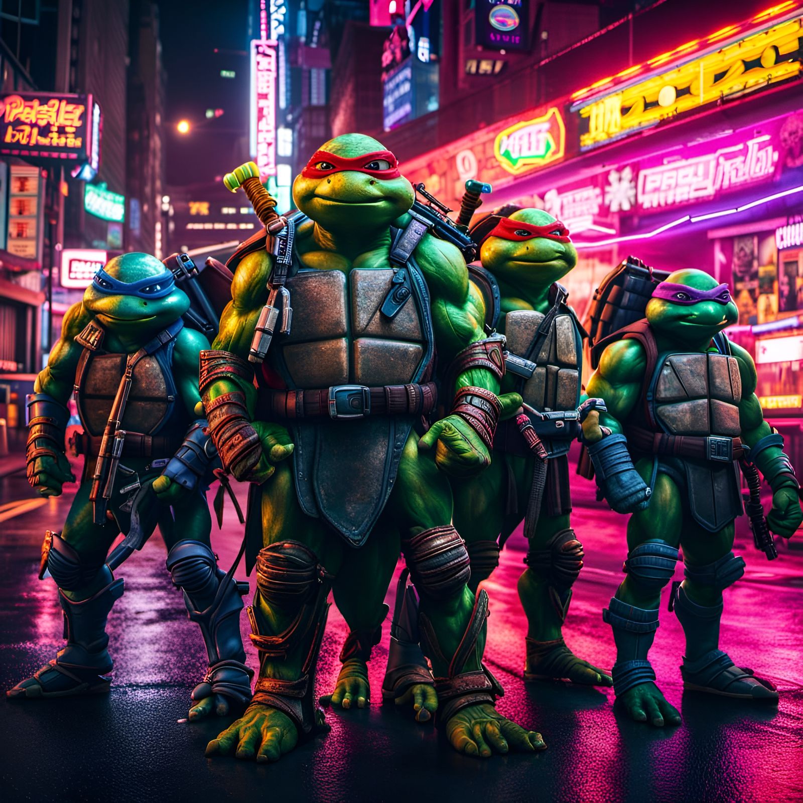 Cyberpunk Teenage Mutant Ninja Turtles, - AI Generated Artwork ...