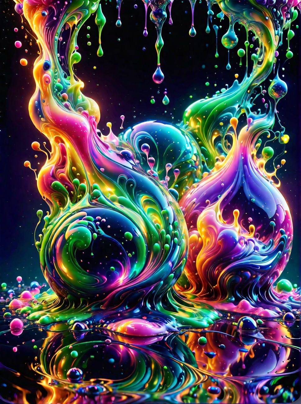 Colors and Bubbles V - AI Generated Artwork - NightCafe Creator