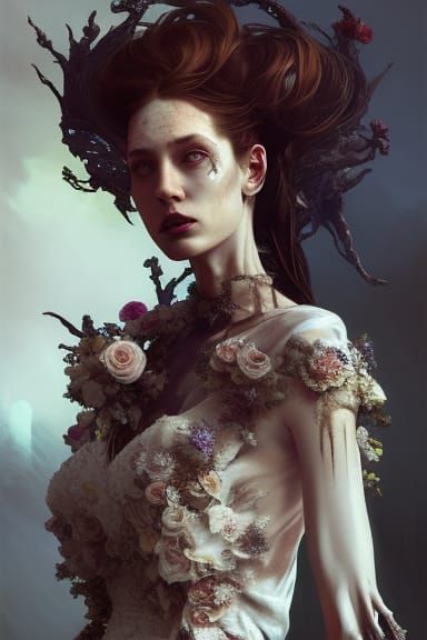 Decaying together, love to the bones, bride and groom, clock...