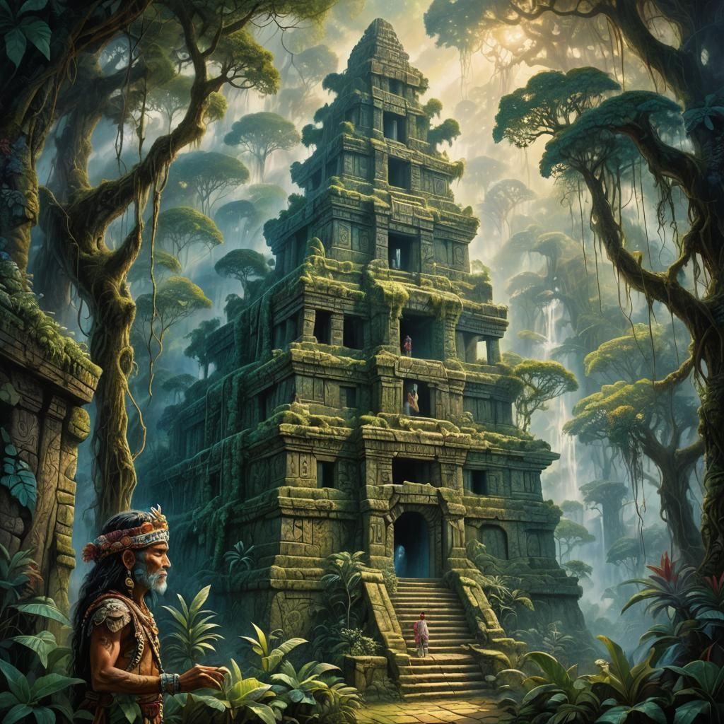 A hyper realistic ancient Mayan Temple is hidden deep in the...