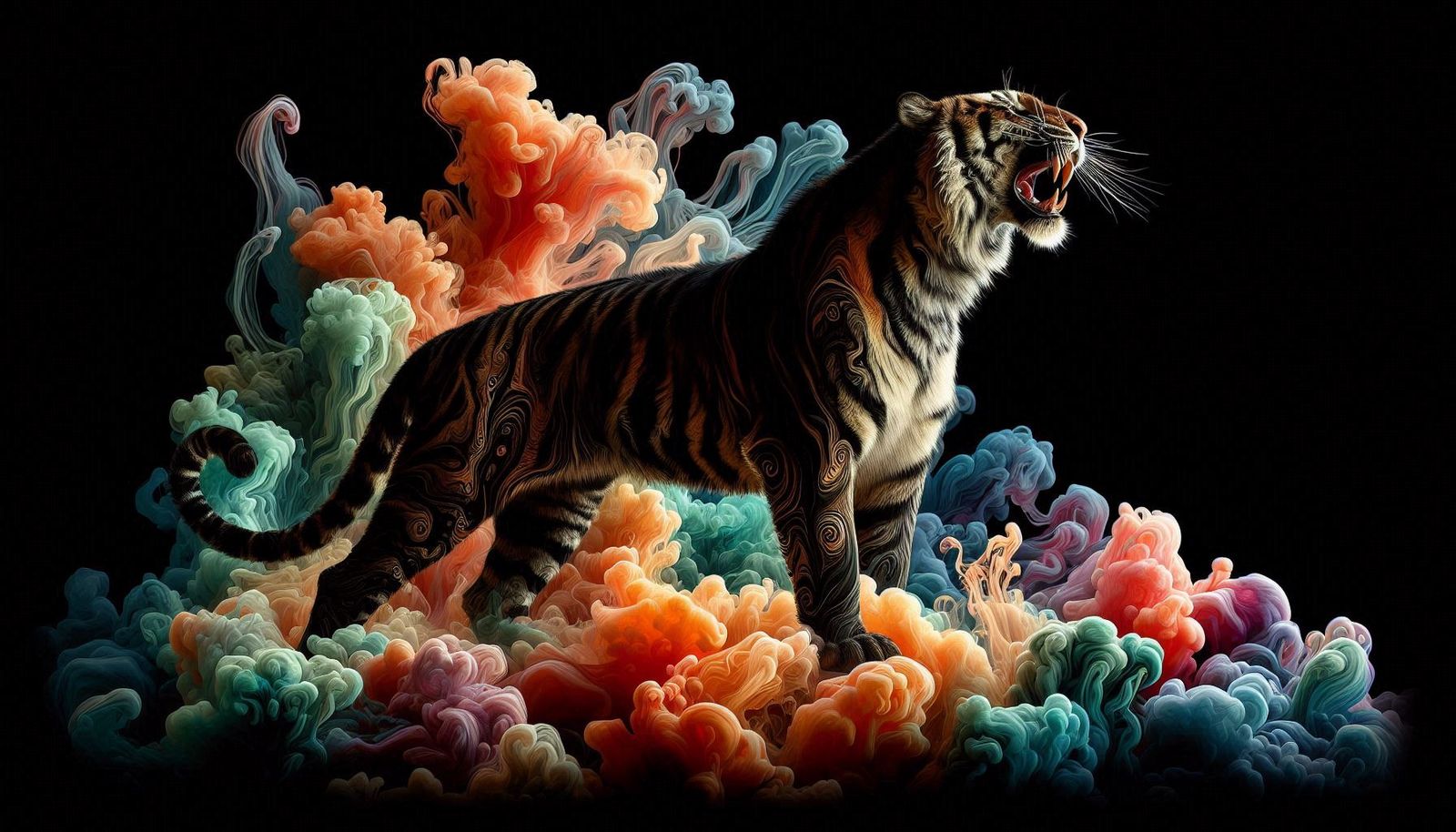 Silhouette of the mighty tiger