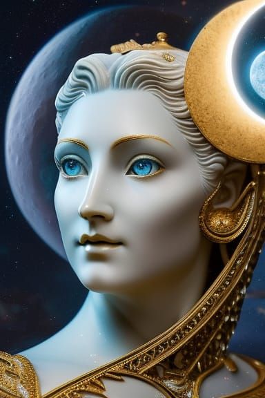 Statue of the Goddess of the Moon - AI Generated Artwork - NightCafe ...