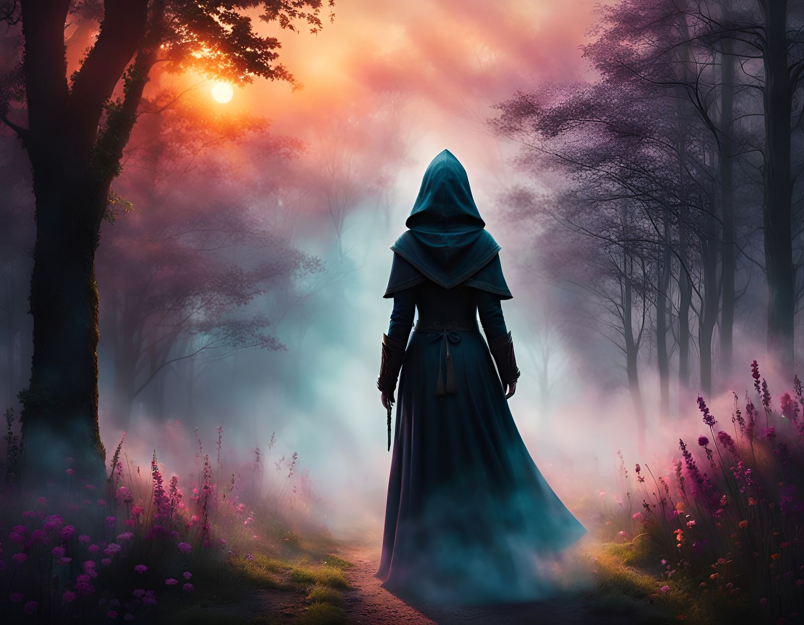 A mysterious hooded woman.  by @AuntClaudia