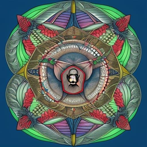 Firefighter Angel Dreamcatcher in Zentangle Style