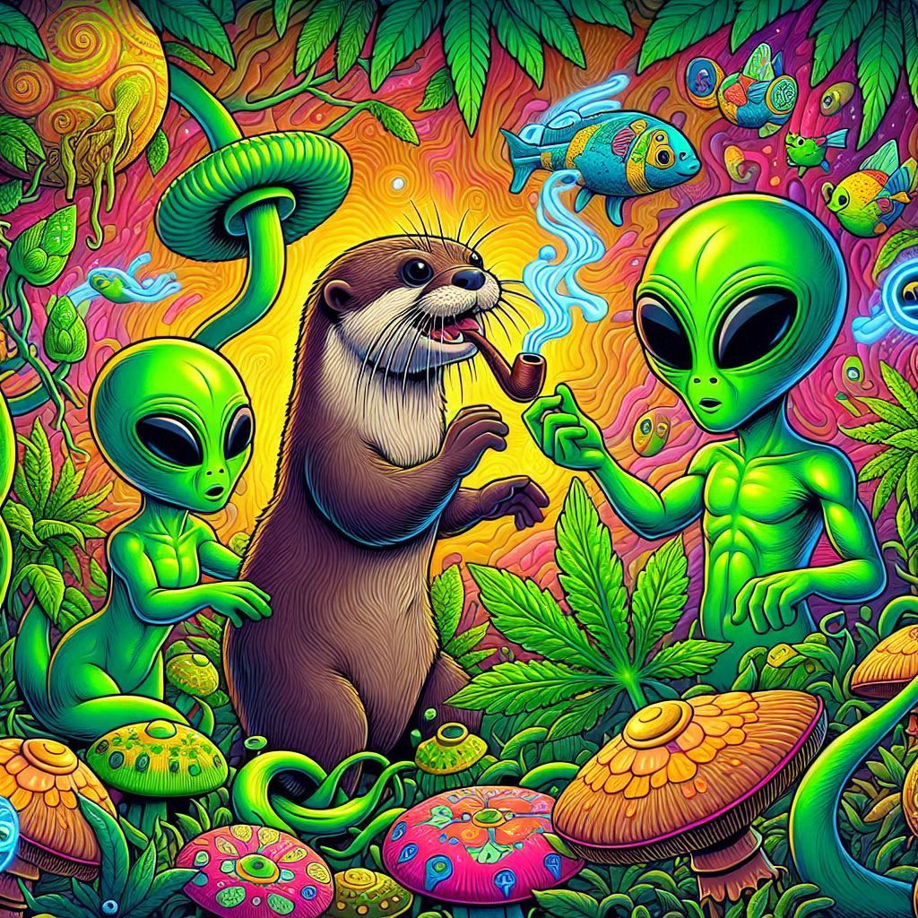 OTTER and ALIENS SMOKING TOGETHER
