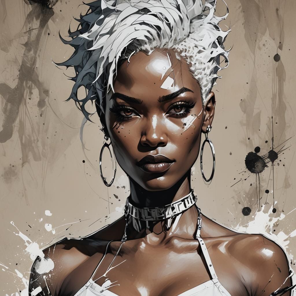 Short white hair