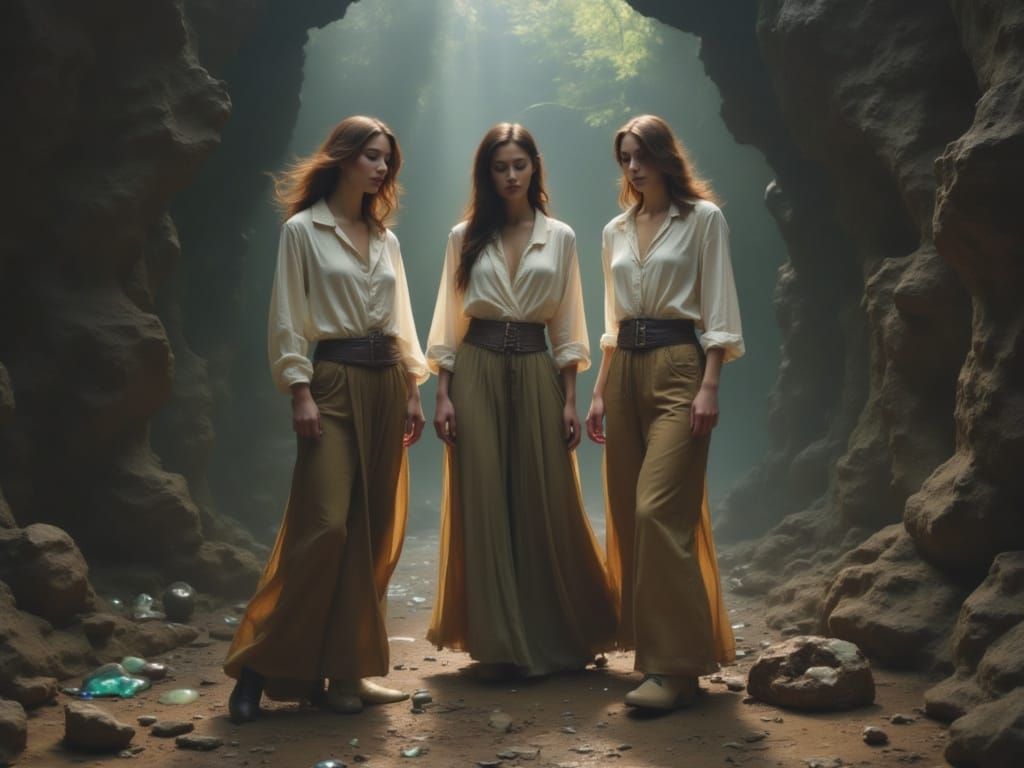 Mystical Pirate Women in a Treasure Trove of Ancient Relics