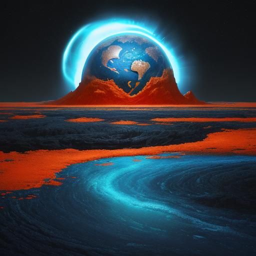 Surreal Hellish Planet with High-Voltage Magnetism