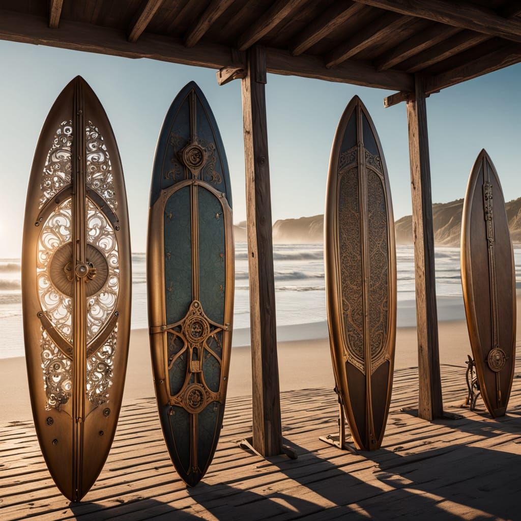 Steampunk surf boards