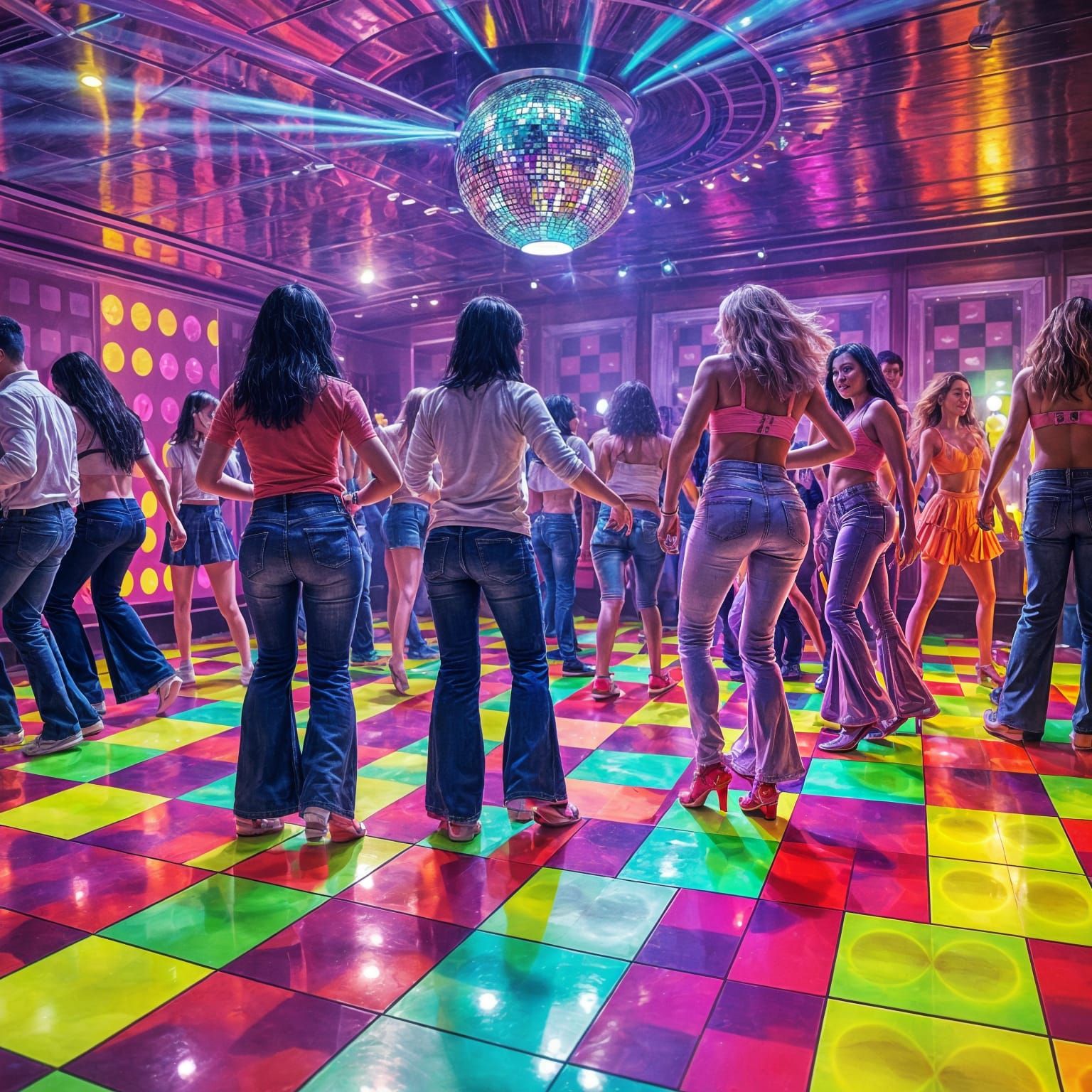 Disco colorful fluo floor  by @Tabata Giugni