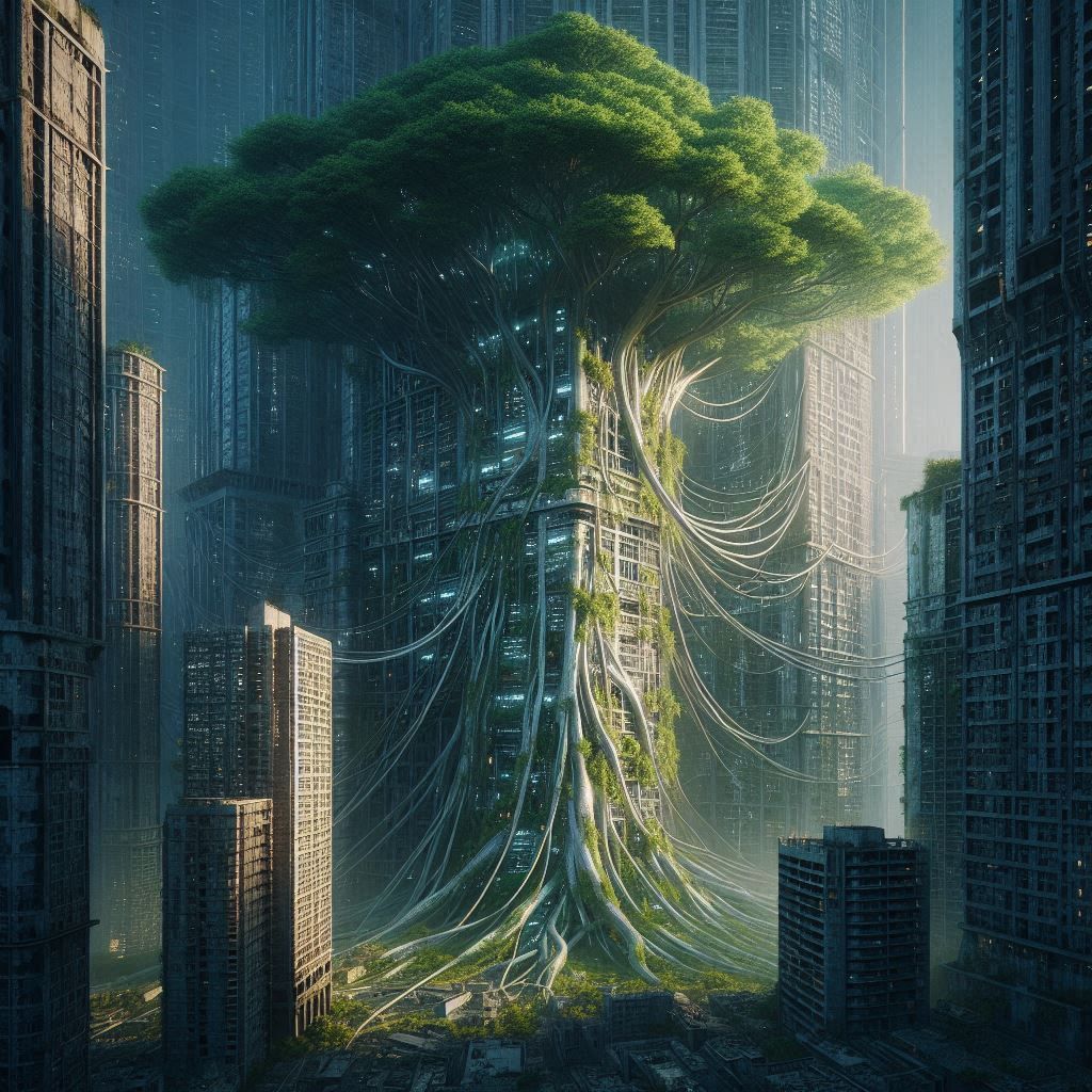 Bio-cybernetic tree-skyscraper