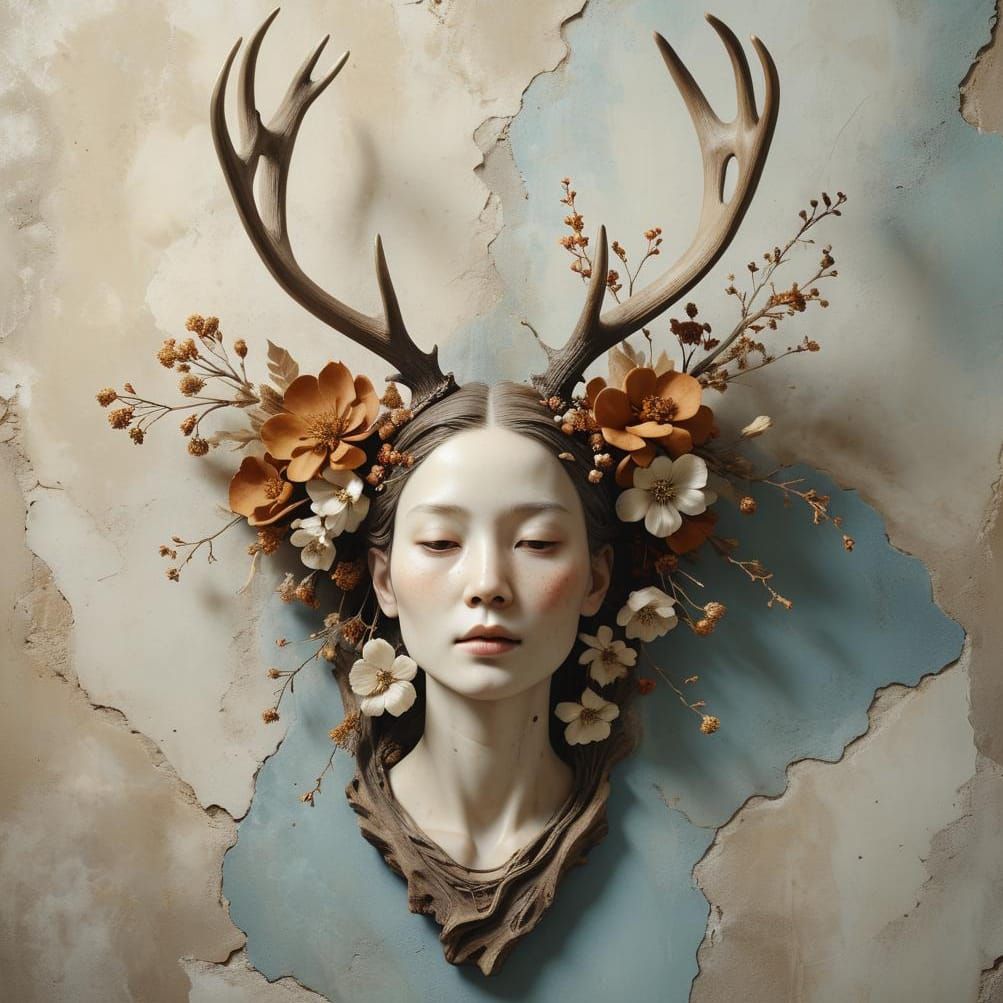  Antlers culture wall art sculpture   by @Mishu77