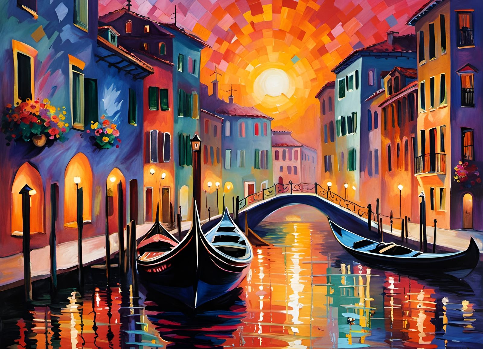 Gondolas at Sunset