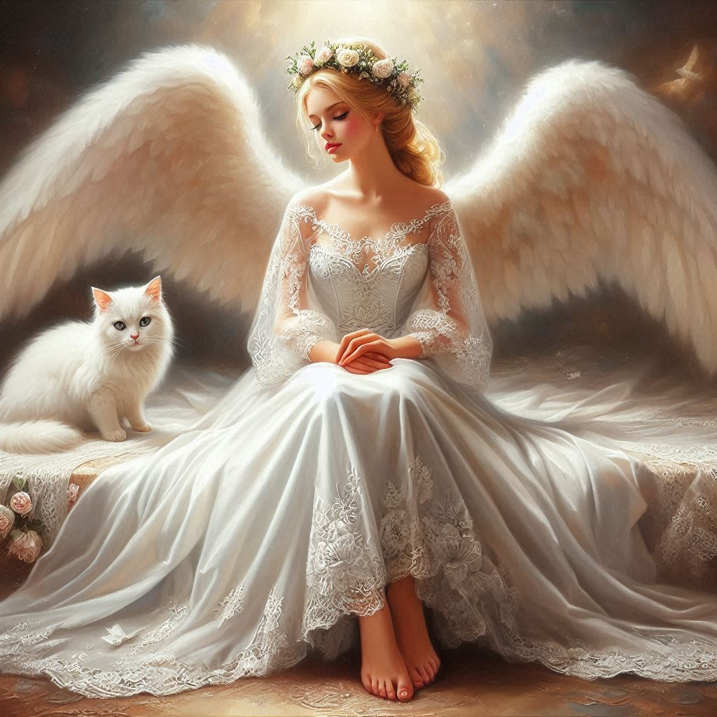 angel and a cat.