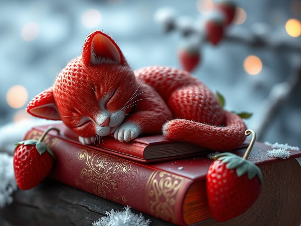 Strawberry cat  by @Sadsculpture