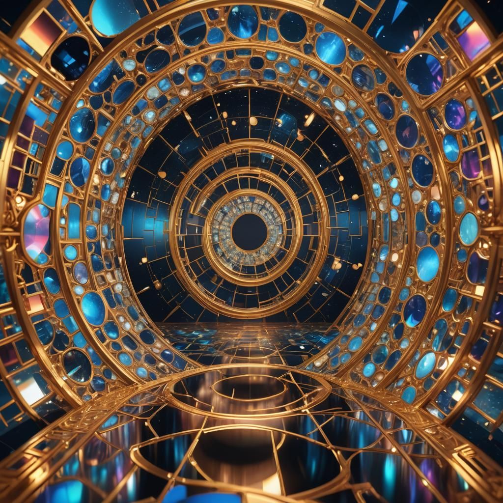 infinity mirror in mirror in mirror kaleidoscope AI Generated Artwork