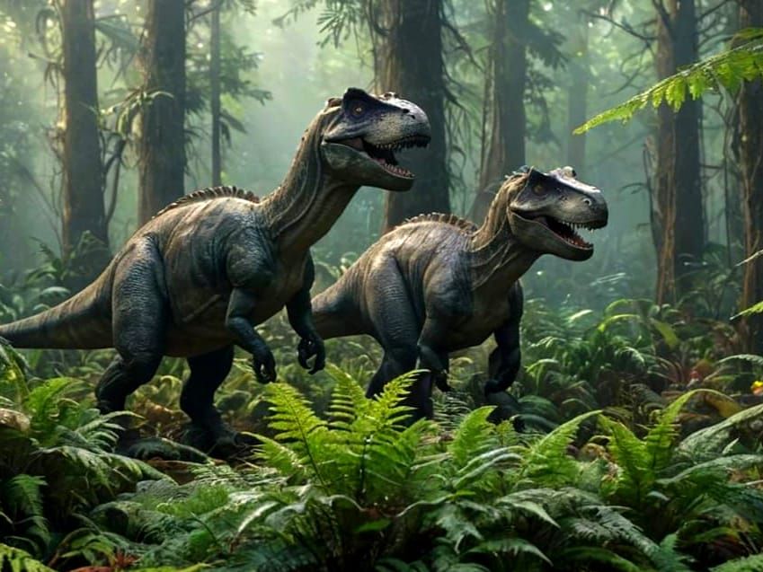 Happy Dinosaurs Strolling through the Jungle  by @Thomas-Future