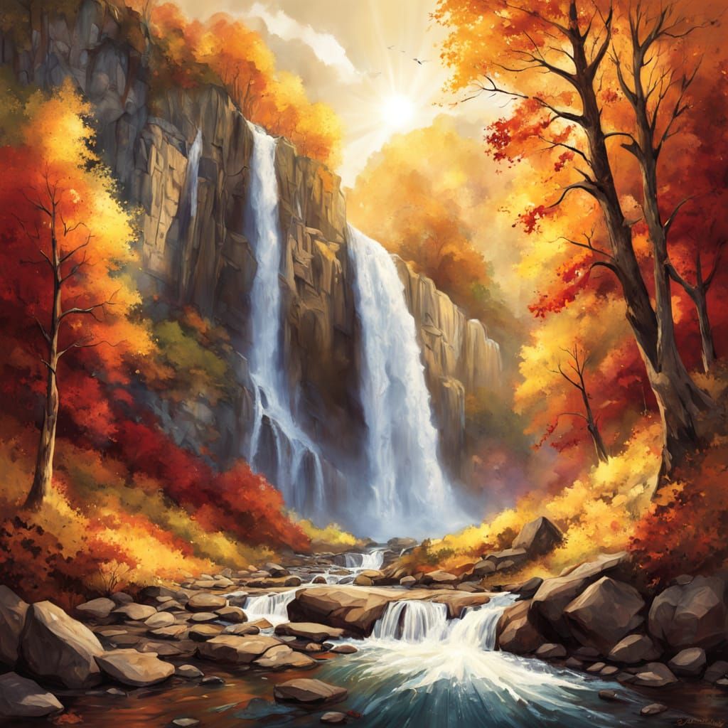 Autumn Waterfalls  by @undefined